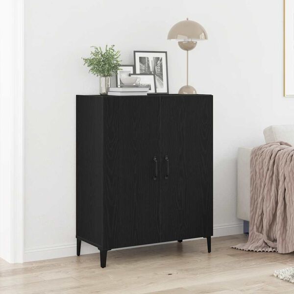 vidaXL Buffet ch&ecirc;ne noir 69,5x34x90 cm bois d'ing&eacute;nierie