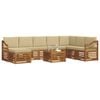 vidaXL Ensemble de canap&eacute; d'angle avec coussin 9 pcs Naturel et Beige