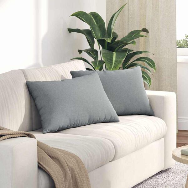 vidaXL Coussins de canap&eacute; 2 pcs Gris clair 60 x 40 cm tissu