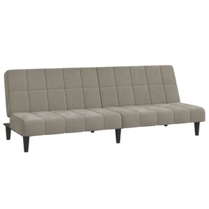 vidaXL Canap&eacute;-lit &agrave; 2 places gris clair velours