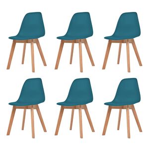 vidaXL Chaises &agrave; manger lot de 6 Turquoise Plastique