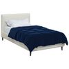 vidaXL Duvet complet toute l'ann&eacute;e Bleu fonc&eacute; 140 x 220 cm Microfibre