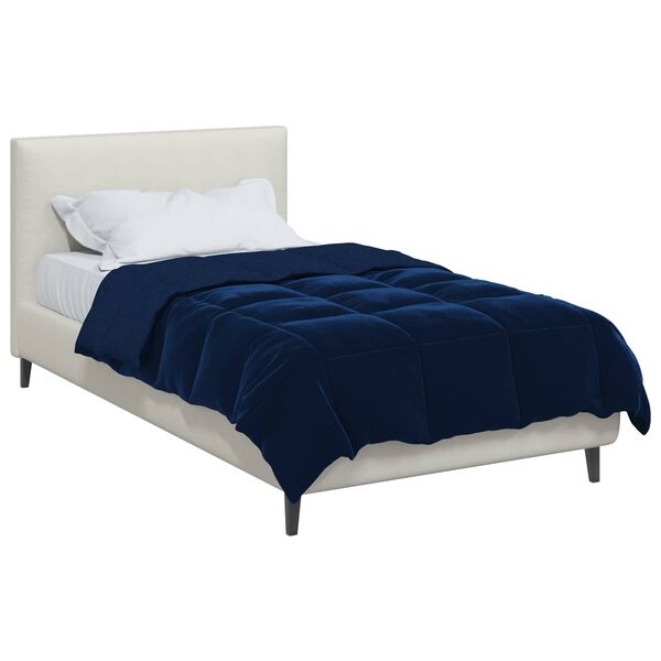 vidaXL Duvet complet toute l'ann&eacute;e Bleu fonc&eacute; 140 x 220 cm Microfibre