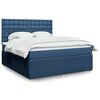 vidaXL Sommier &agrave; lattes de lit avec matelas Bleu 180x200 cm Tissu