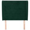 vidaXL T&ecirc;te de lit avec oreilles Vert fonc&eacute; 83x23x118/128 cm Velours