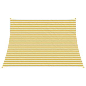 vidaXL Voile d'ombre Jaune et blanc 4 / 5 x 3 m HDPE