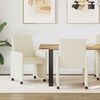 vidaXL Chaises de Salle &agrave; Manger avec Roues 2 pcs Cr&egrave;me Faux cuir