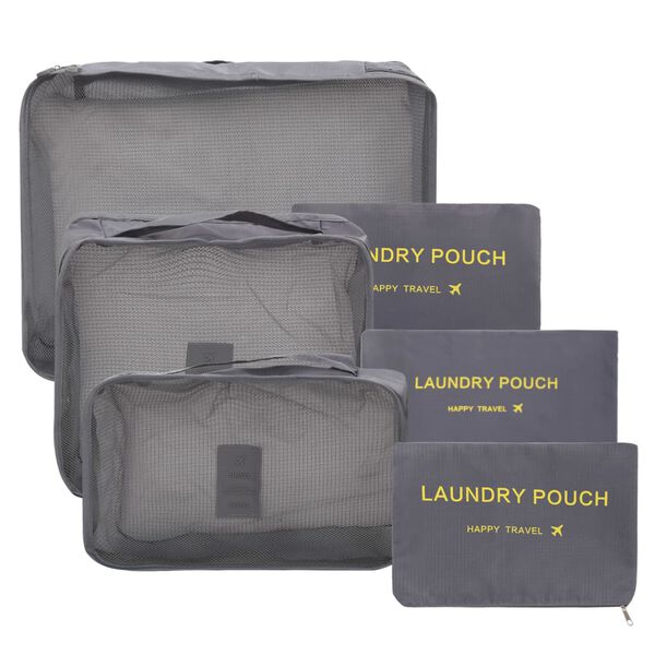 vidaXL Ensemble cube d'emballage de voyage 6 pcs Gris