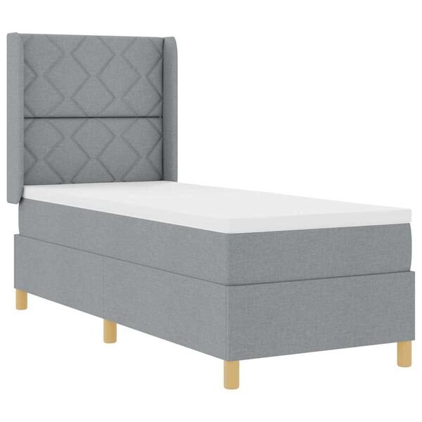 vidaXL Lit &agrave; ressorts avec matelas Gris clair 140 x 200 cm tissu