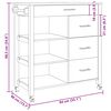 vidaXL Chariot de cuisine MONZA Noir 84 x 40 x 88,5 cm