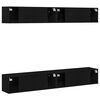 vidaXL Ensemble meuble TV 4 pcs Ch&ecirc;ne noir 100 x 30 x 30 cm
