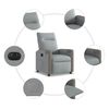 vidaXL Fauteuil inclinable &eacute;lectrique Gris clair Tissu