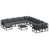 vidaXL Ensemble de canap&eacute; de jardin 12 pcs Noir M&eacute;tal