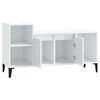vidaXL Meuble TV Blanc brillant 100x35x55 cm Bois d'ing&eacute;nierie