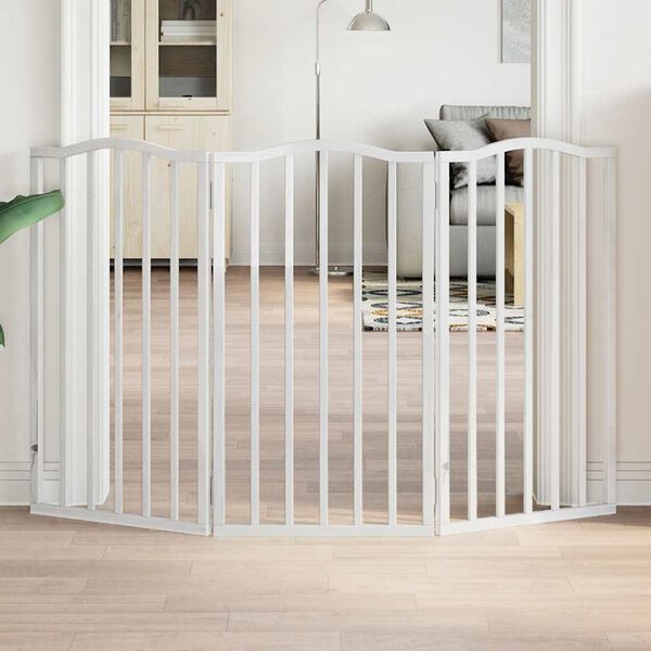 vidaXL Barri&egrave;re pour chien pliable 3 panneaux 150 cm bois de peuplier