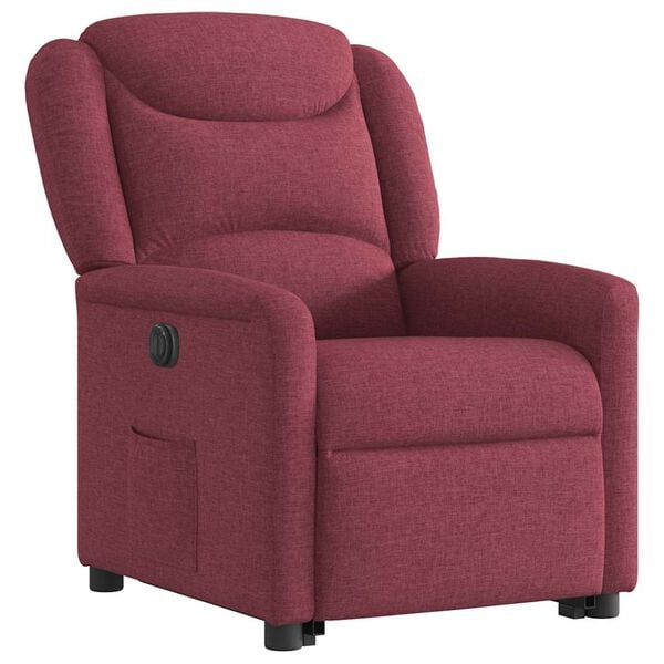 vidaXL Fauteuil inclinable &eacute;lectrique rouge bordeaux tissu