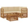 vidaXL Ensemble de canap&eacute;s d'ext&eacute;rieur 5 pc Naturel et Beige Polyester