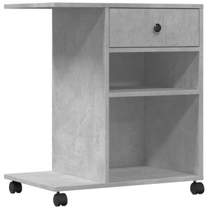 vidaXL Support d'imprimante avec roulettes gris b&eacute;ton 60x40x68,5 cm