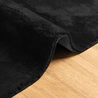 vidaXL Tapis HUARTE à poils courts doux et lavable noir 60x110 cm