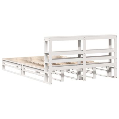 vidaXL Cadre de lit sans matelas blanc 120x190 cm bois de pin massif