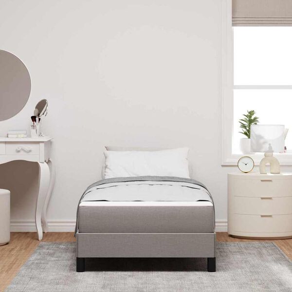 vidaXL Lit &agrave; ressorts avec matelas Taupe 90 x 190 cm tissu