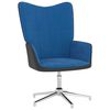 vidaXL Chaise de relaxation avec tabouret Bleu Velours et PVC