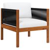 vidaXL Chaise de jardin avec coussin Bois d'acacia solide