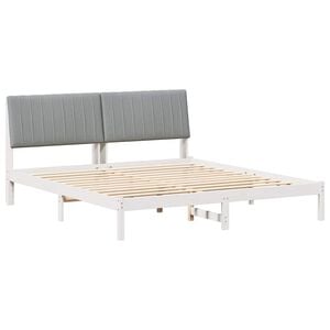 vidaXL Cadre de lit Gris clair 180 x 200 cm Pin massif