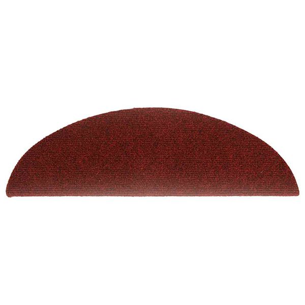 vidaXL Tapis d'escalier autocollants 30 pièces 56 x 17 x 3 cm Rouge bordeaux Demi-rond