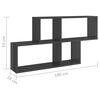 vidaXL &Eacute;tag&egrave;re murale Gris brillant 100x18x53 cm Bois d&rsquo;ing&eacute;nierie