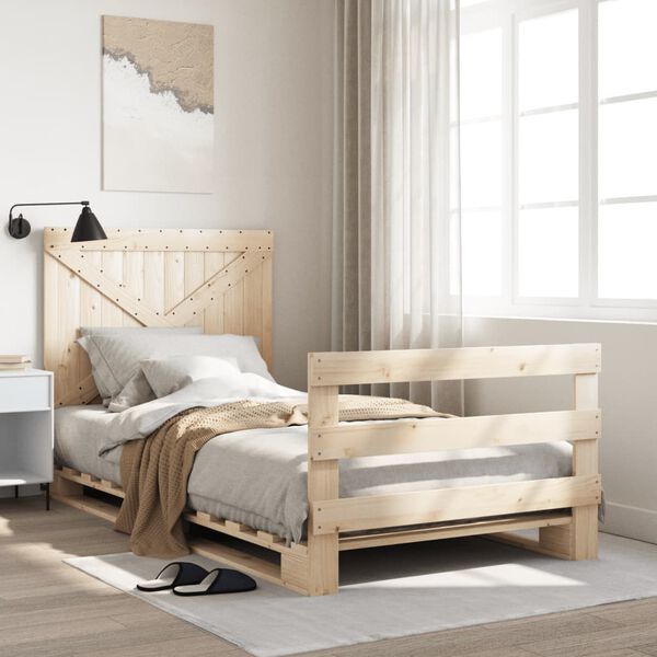 vidaXL Cadre de lit sans matelas avec t&ecirc;te de lit 100x200 cm