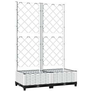 vidaXL Jardini&egrave;re avec treillis Blanc 80x40x121,5 cm PP
