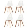 vidaXL Chaises &agrave; manger lot de 4 Blanc Plastique