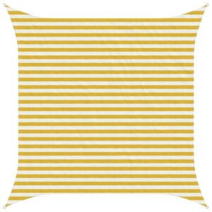 vidaXL Voile d'ombre Jaune et blanc 3,6 x 3,6 m HDPE