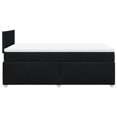 vidaXL Sommier à lattes de lit avec matelas Noir 120x200 cm Tissu