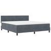 vidaXL Lit &agrave; ressorts avec matelas Gris fonc&eacute; 180 x 200 cm Velours