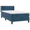 vidaXL Sommier &agrave; lattes de lit avec matelas Bleu fonc&eacute; 90x200 cm