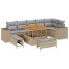 vidaXL Ensemble de canap&eacute; de jardin 9 pc Beige polyrotin