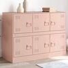 vidaXL Buffet rose 99x39x73 cm acier