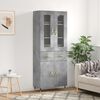vidaXL Buffet haut Gris b&eacute;ton 69,5x34x180 cm Bois d'ing&eacute;nierie