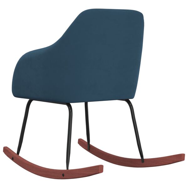 vidaXL Chaise &agrave; bascule Bleu Velours