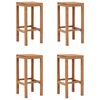 vidaXL Tabourets de bar lot de 4 bois de teck massif
