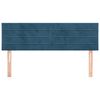 vidaXL T&ecirc;tes de lit 2 pcs Bleu fonc&eacute; 72x5x78/88 cm Velours