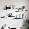 vidaXL &Eacute;tag&egrave;re &agrave; livres 4 pcs Noir 100 x 20 x 1,5 cm Bois d'ing&eacute;nierie