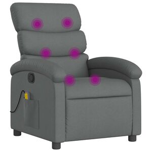 vidaXL Fauteuil de massage inclinable Gris fonc&eacute; Tissu