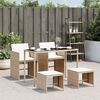 vidaXL Ensemble &agrave; manger de jardin avec coussins 5pcs Beige poly rotin