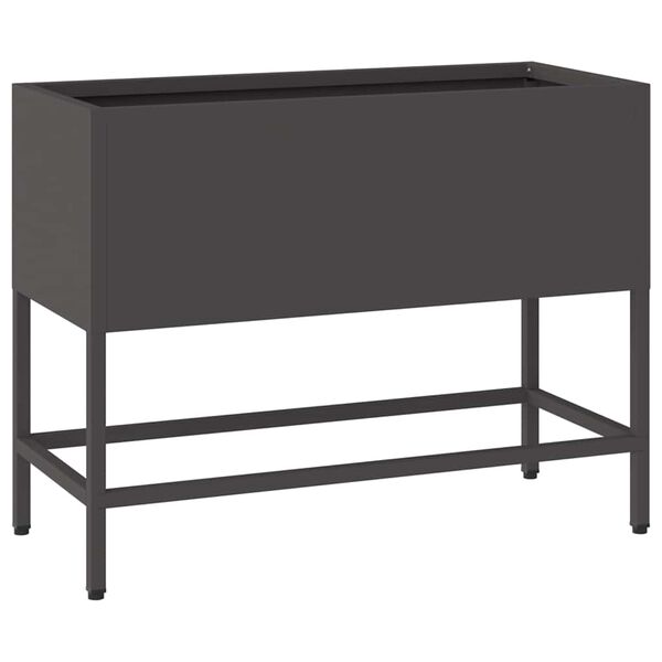 vidaXL Bac de jardin sur&eacute;lev&eacute; Noir 60 x 26 x 45 cm Acier