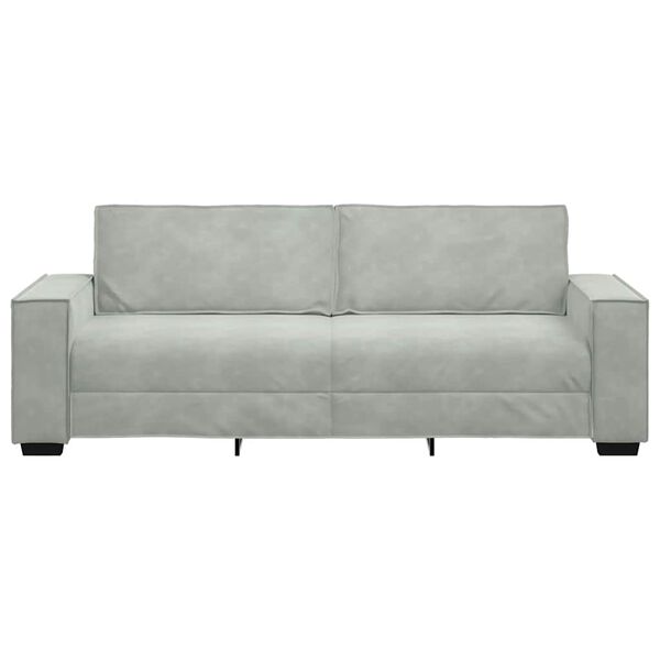 vidaXL Canap&eacute; &agrave; 3 places Gris clair 180 cm Velours