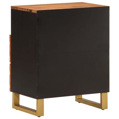 vidaXL Table de chevet marron et noir 50x33x60 cm bois manguier solide