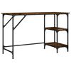 vidaXL Bureau ch&ecirc;ne fum&eacute; 120x50x75 cm m&eacute;tal et bois d'ing&eacute;nierie